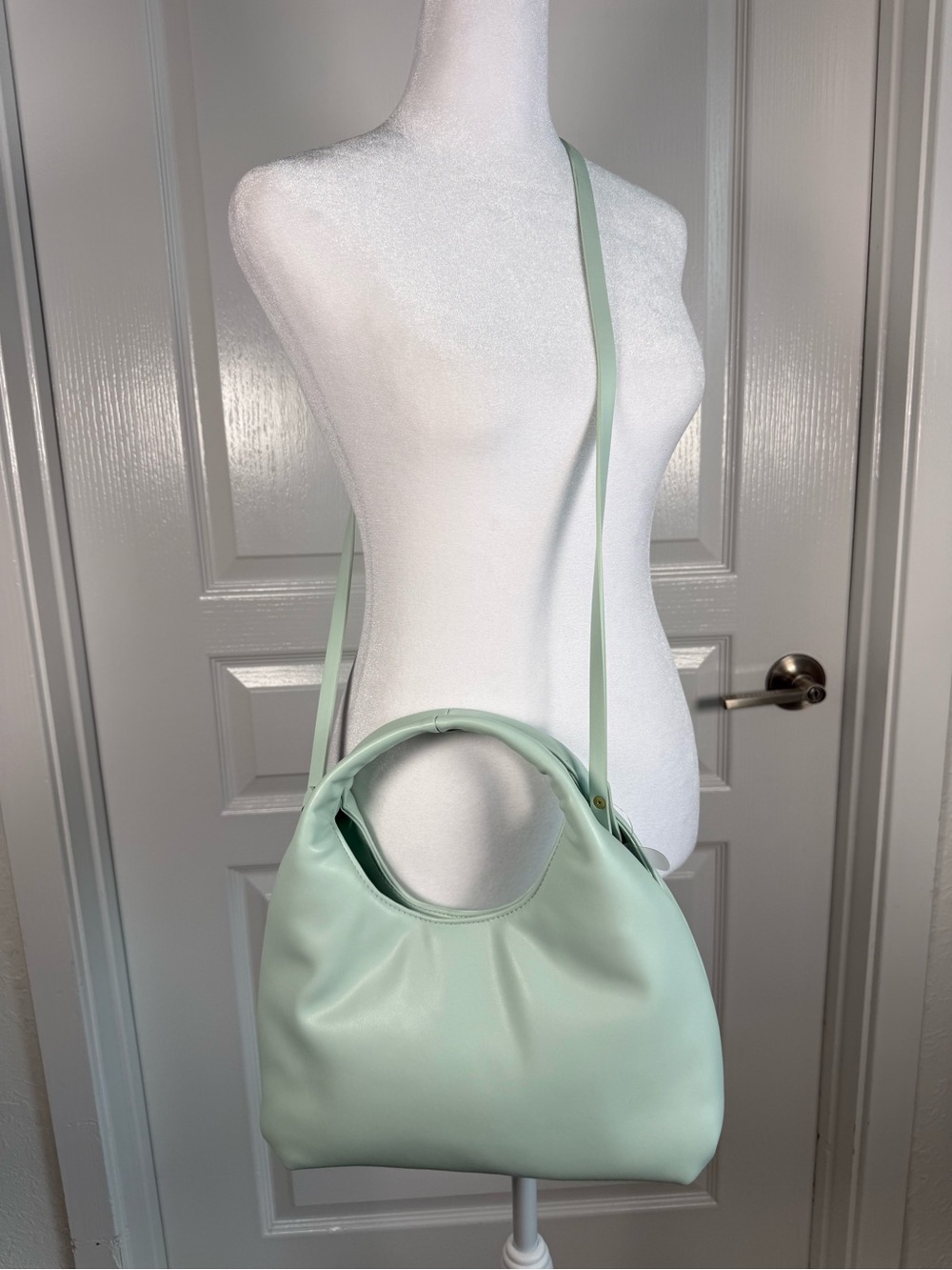 a new day Aqua Mint Green Shoulder Bag with Top Handle and Crossbody Strap